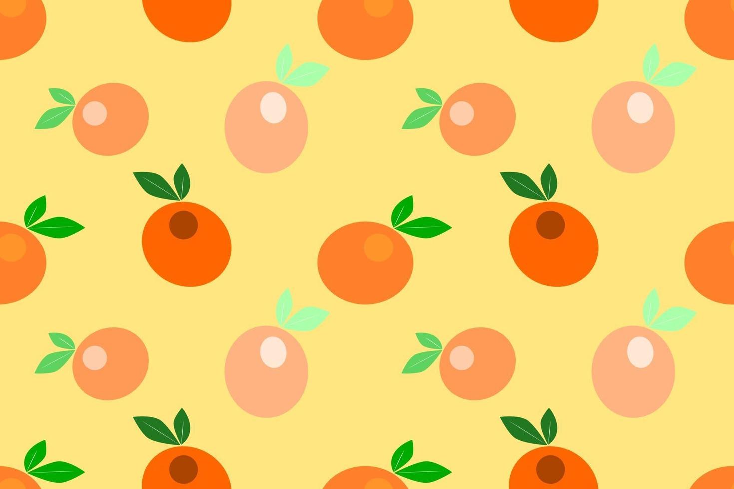 Lindo diseño de patrones sin fisuras de fruta naranja vector