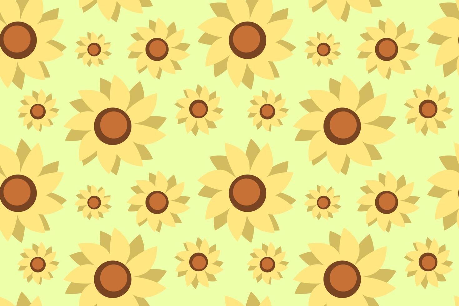 Sunflower Abstract Flat Illustration. Seamless Pattern Design vector