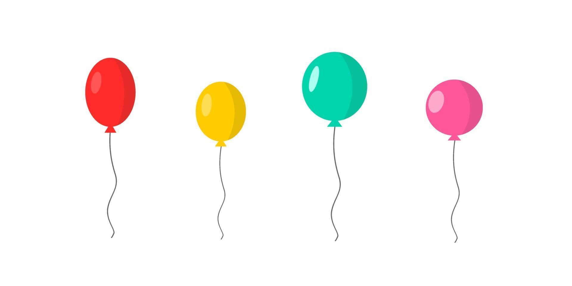 Balloons Set Art Flat Illustration vector