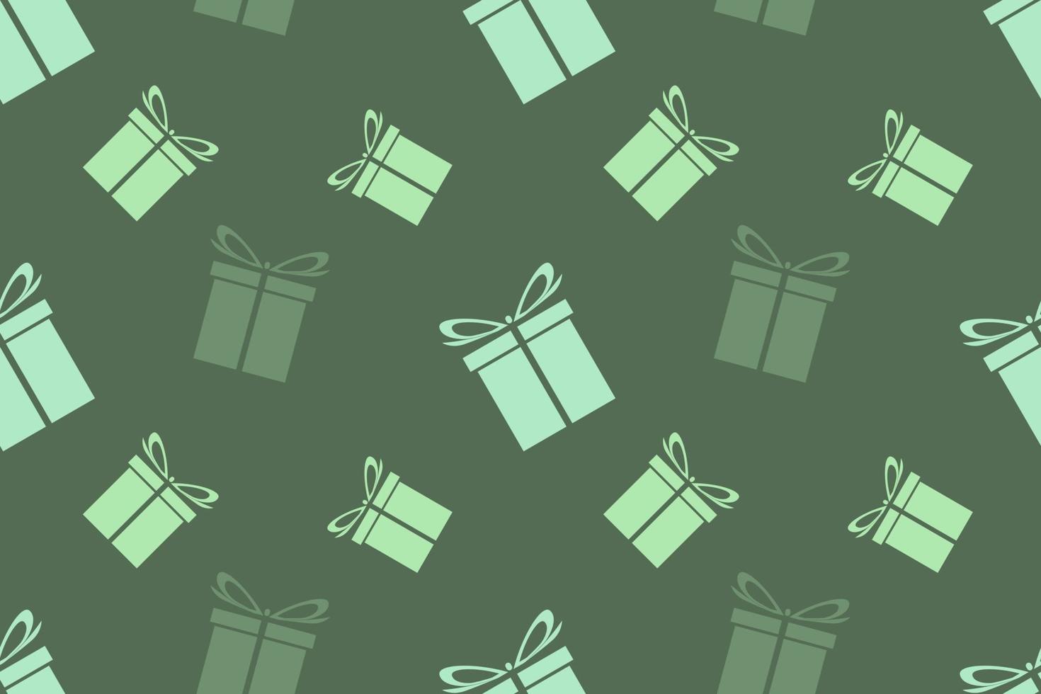 Green Gift Seamless Pattern Design vector