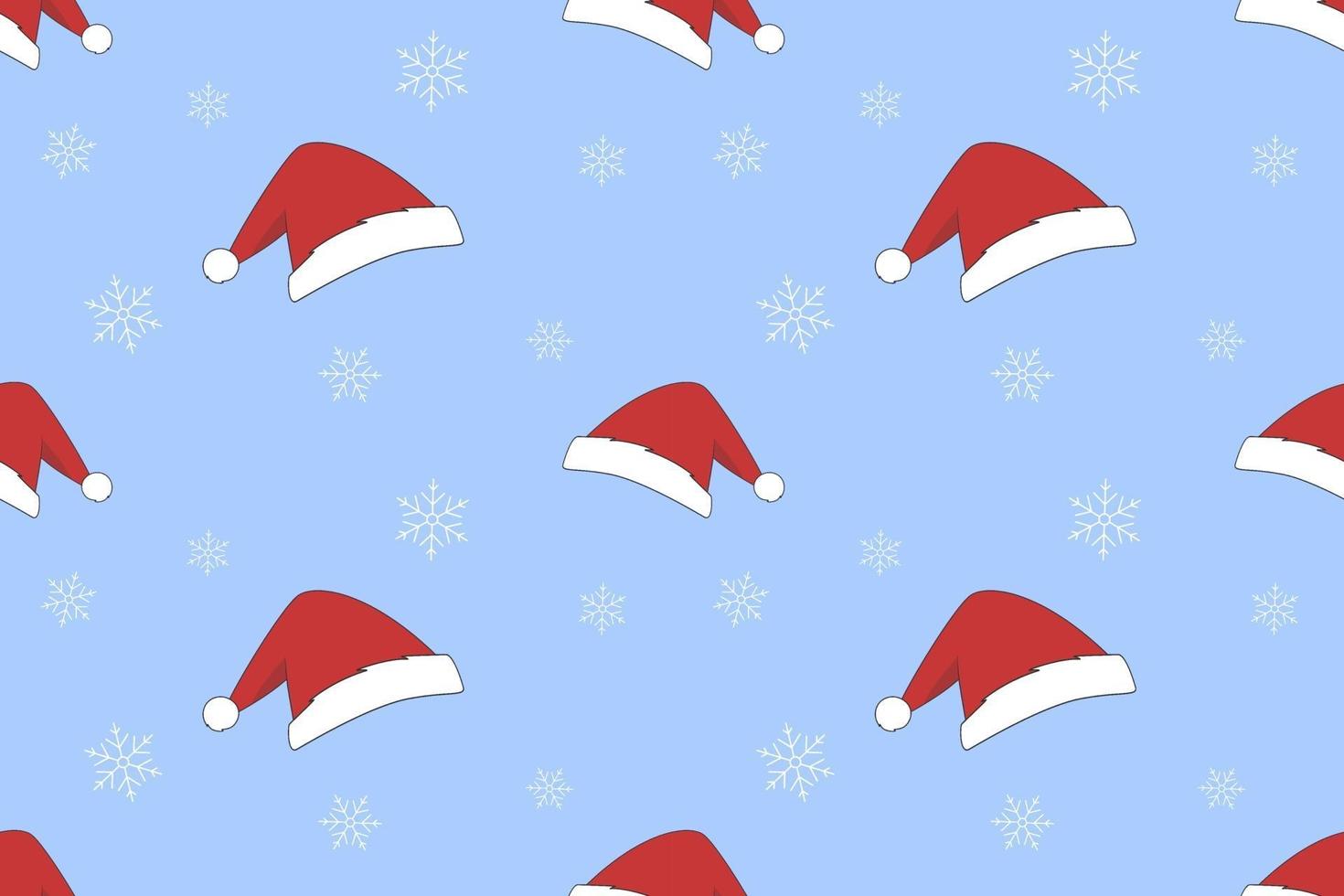 Santa Hat Christmas Seamless Pattern vector