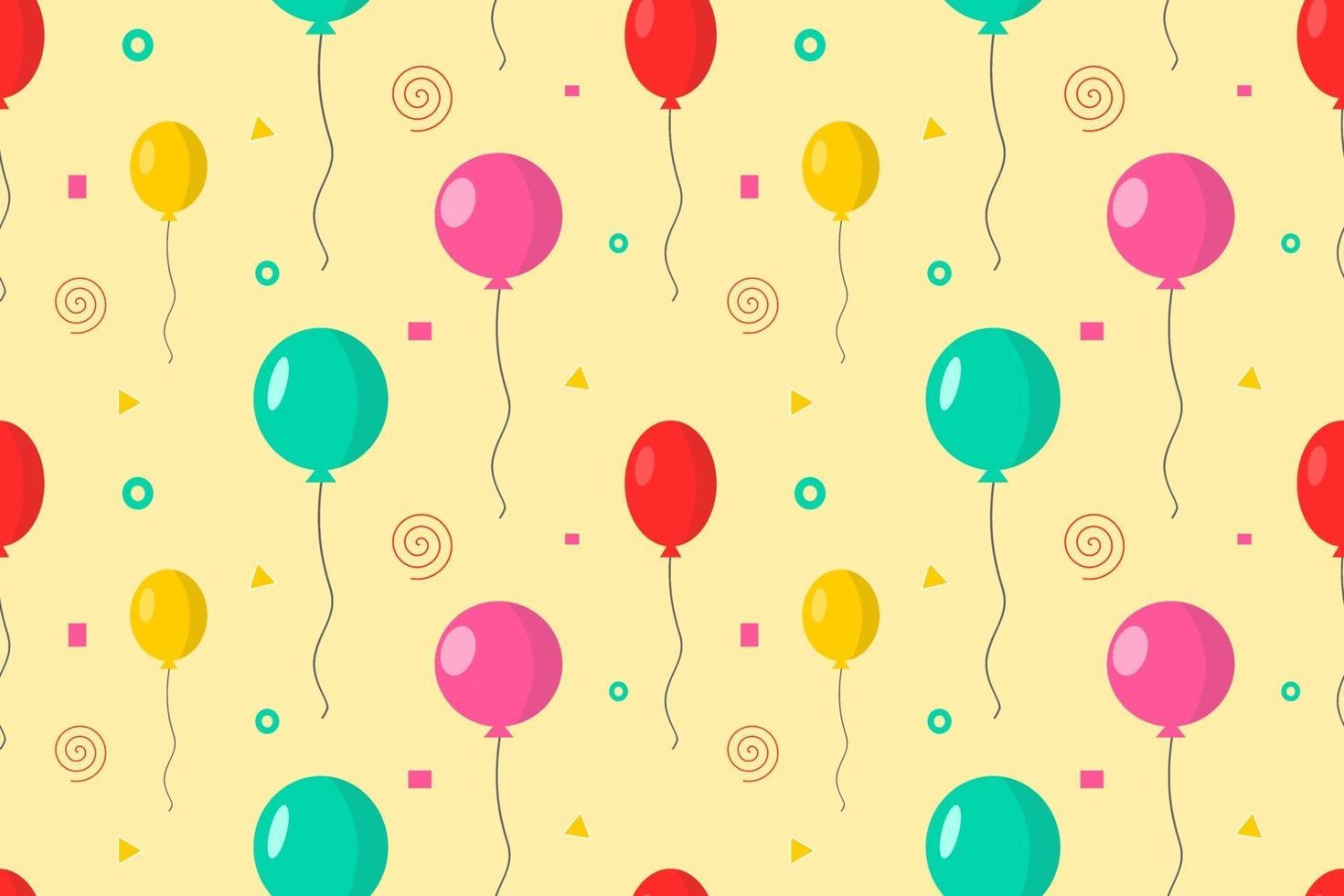 Birthday Balloons Cute Seamless Pattern Design vector