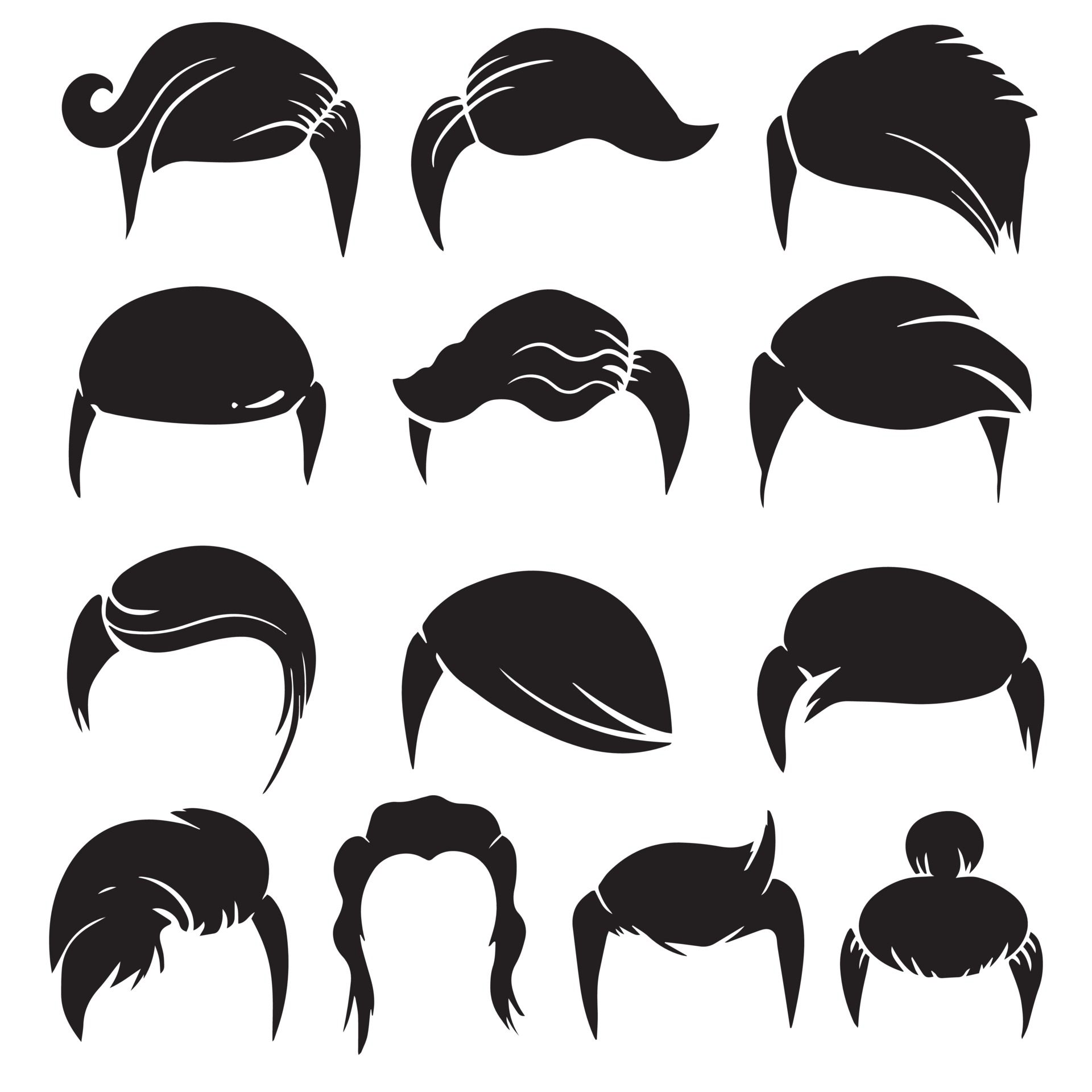 Mens Hairstyle Vector Art, Icons, and Graphics for Free Download