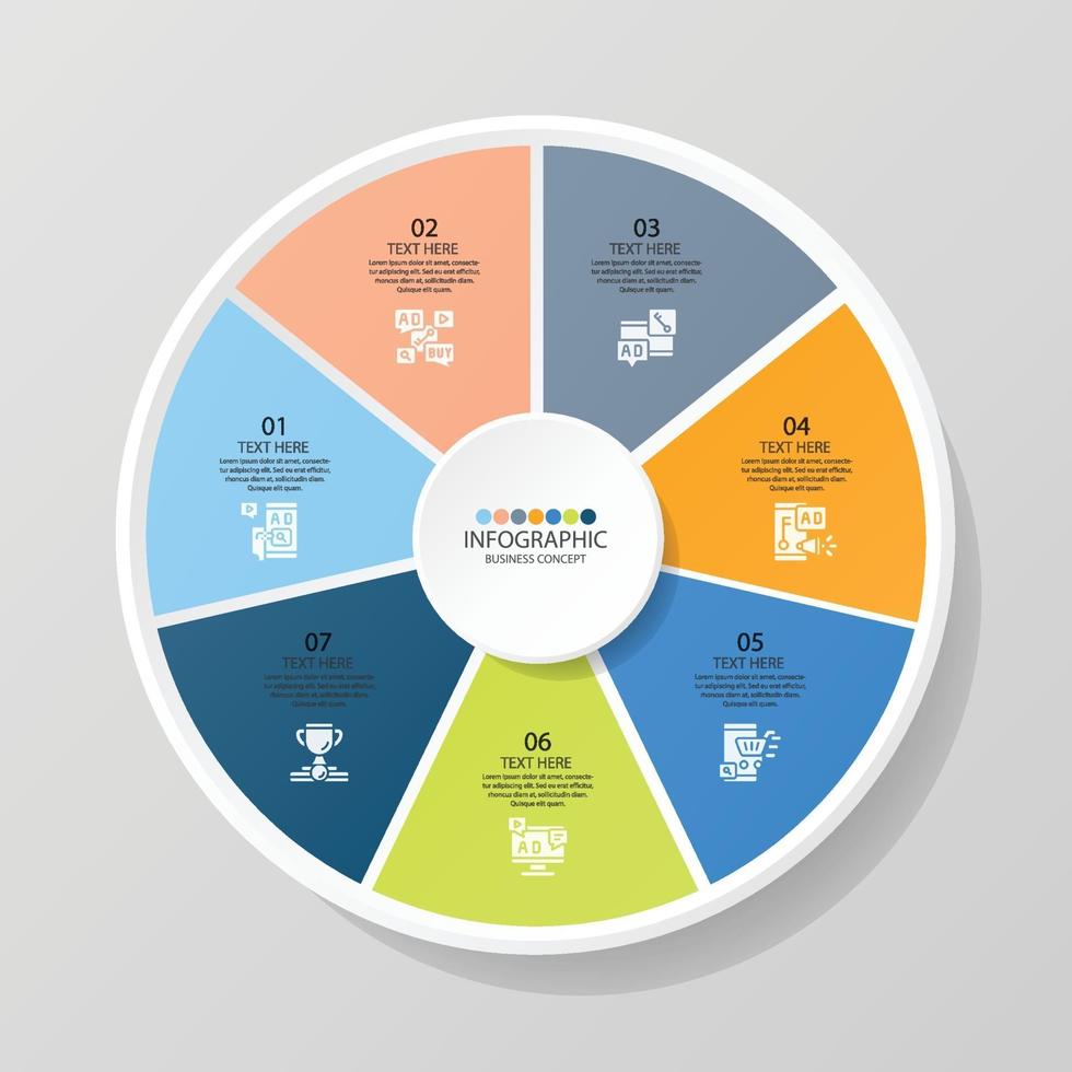 Infografía de 7 pasos vector