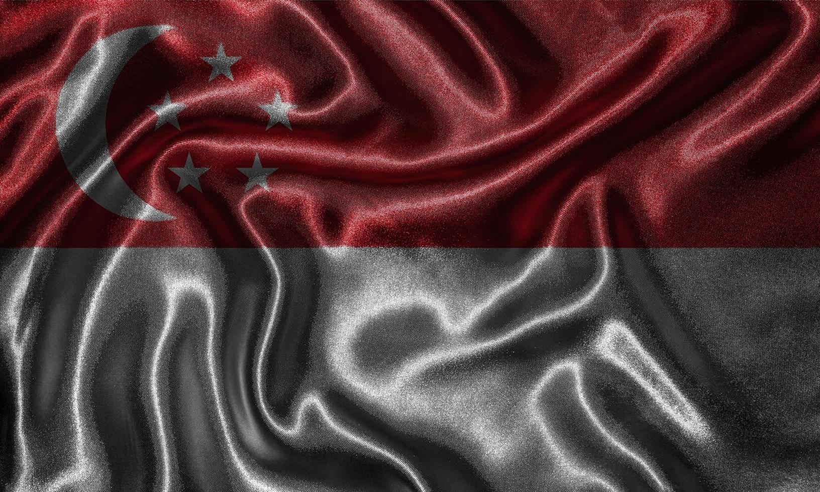 Wallpaper by Singapore flag and waving flag by fabric. photo