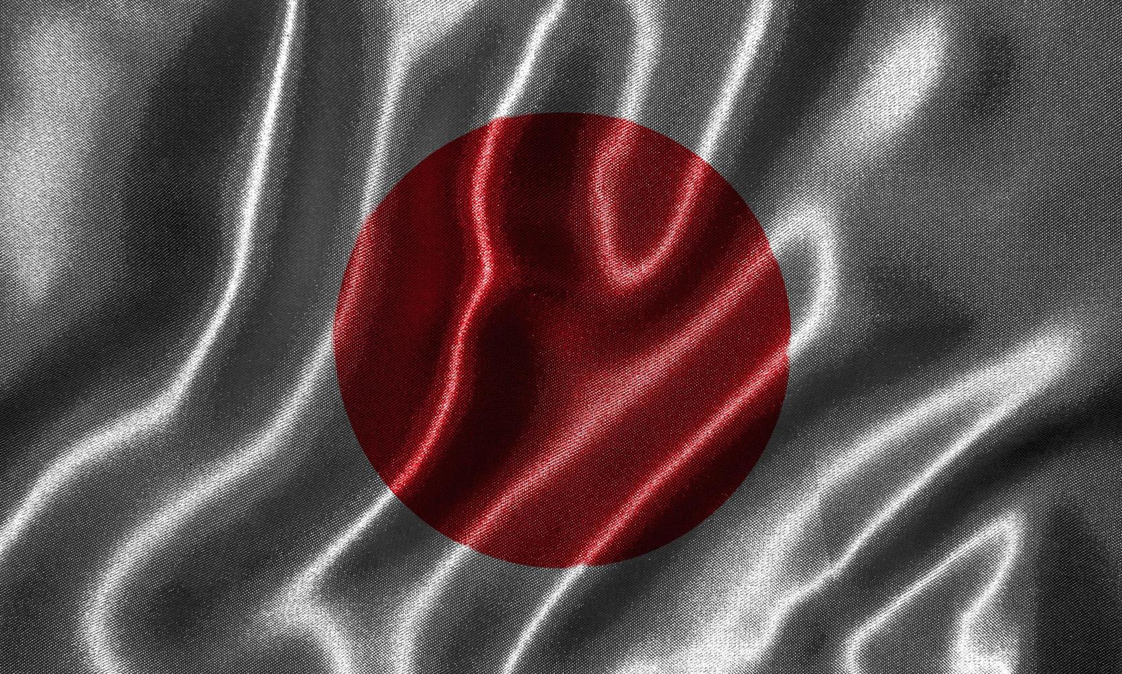 papel tapiz de la bandera de Japón y bandera ondeando por la tela. foto