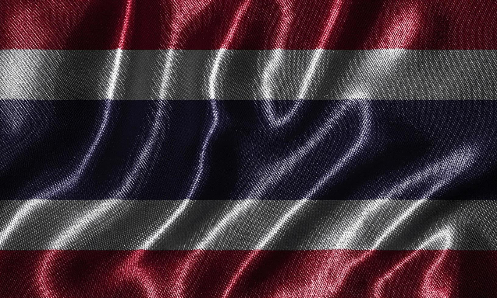 Wallpaper by Thailand flag and waving flag by fabric. photo