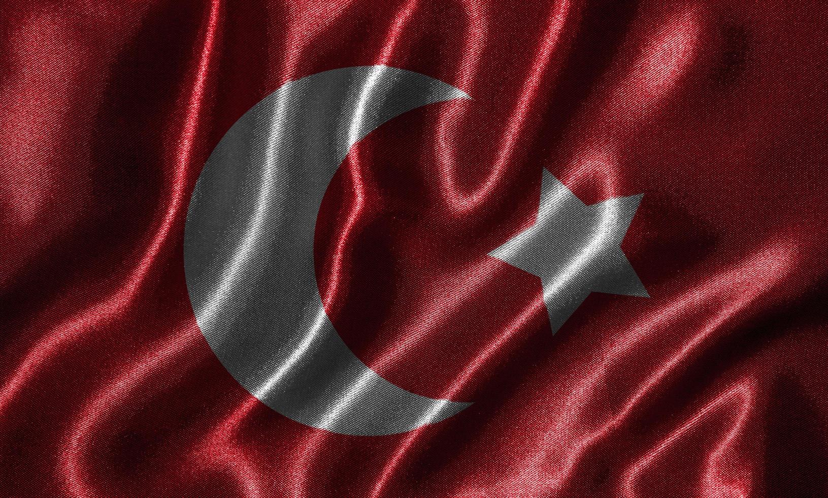 Wallpaper by Turkey flag and waving flag by fabric. photo