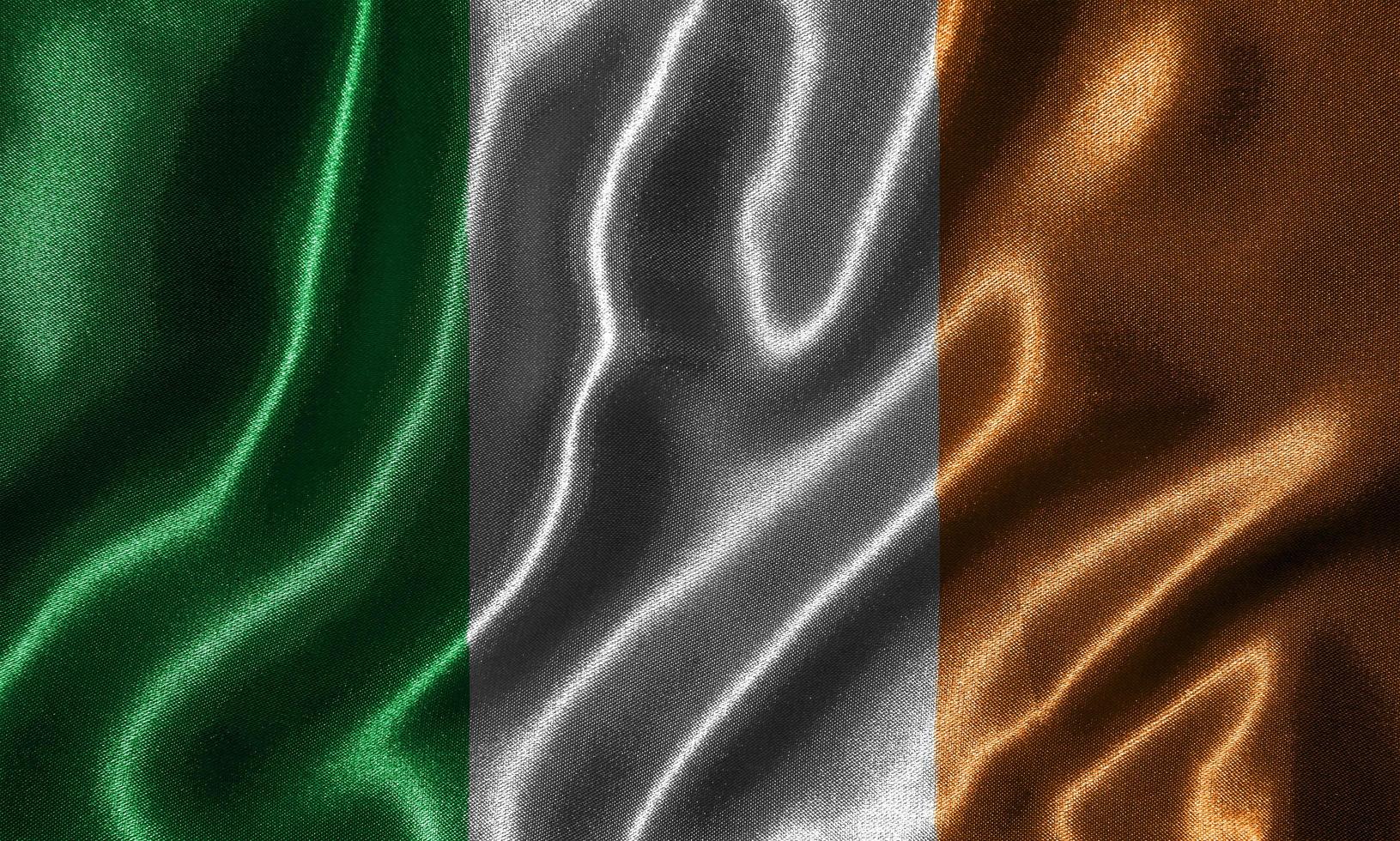 Wallpaper by Ireland flag and waving flag by fabric. photo
