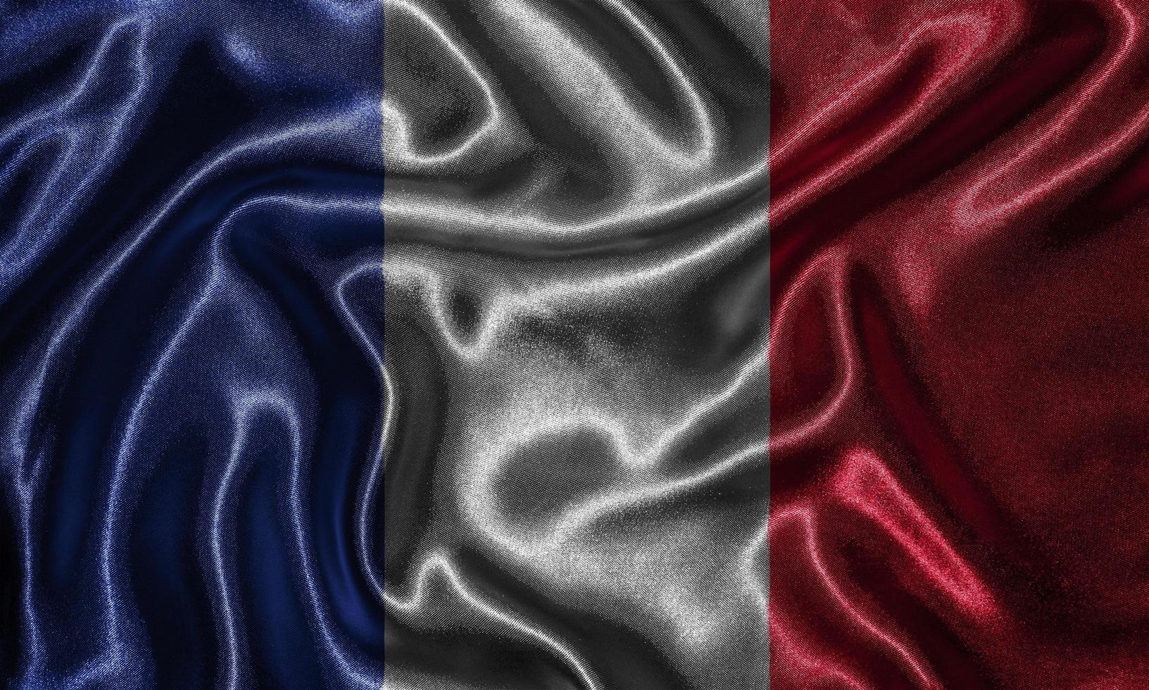 Wallpaper by France flag and waving flag by fabric. photo