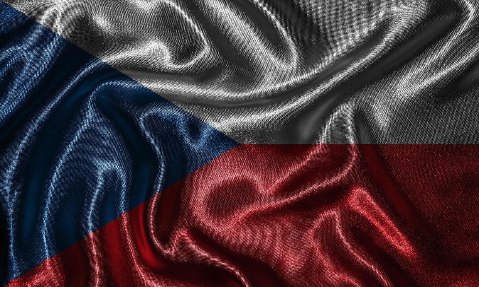 Wallpaper by Czech Republic flag and waving flag by fabric. photo