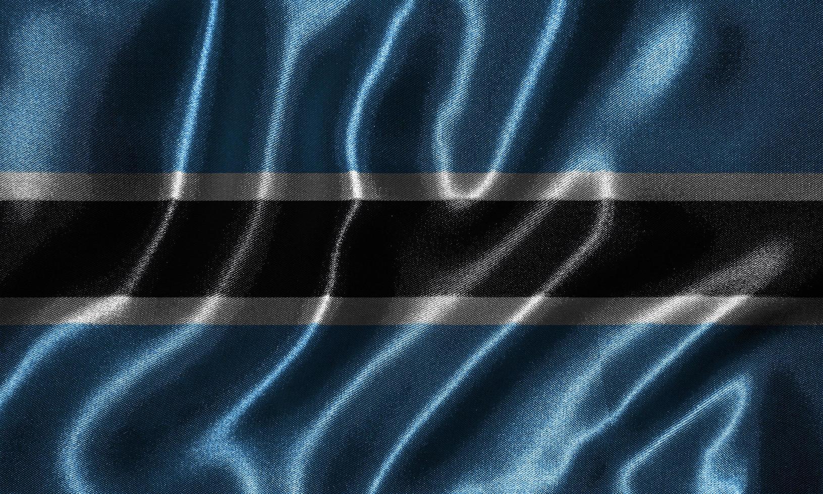 Wallpaper by Botswana flag and waving flag by fabric. photo