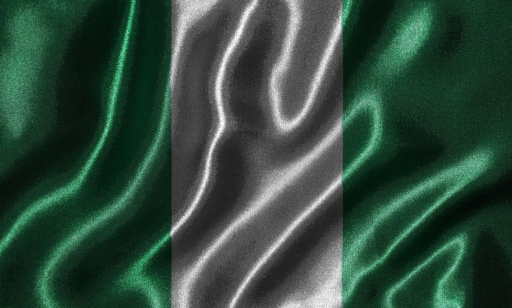 Wallpaper by Nigeria flag and waving flag by fabric. photo