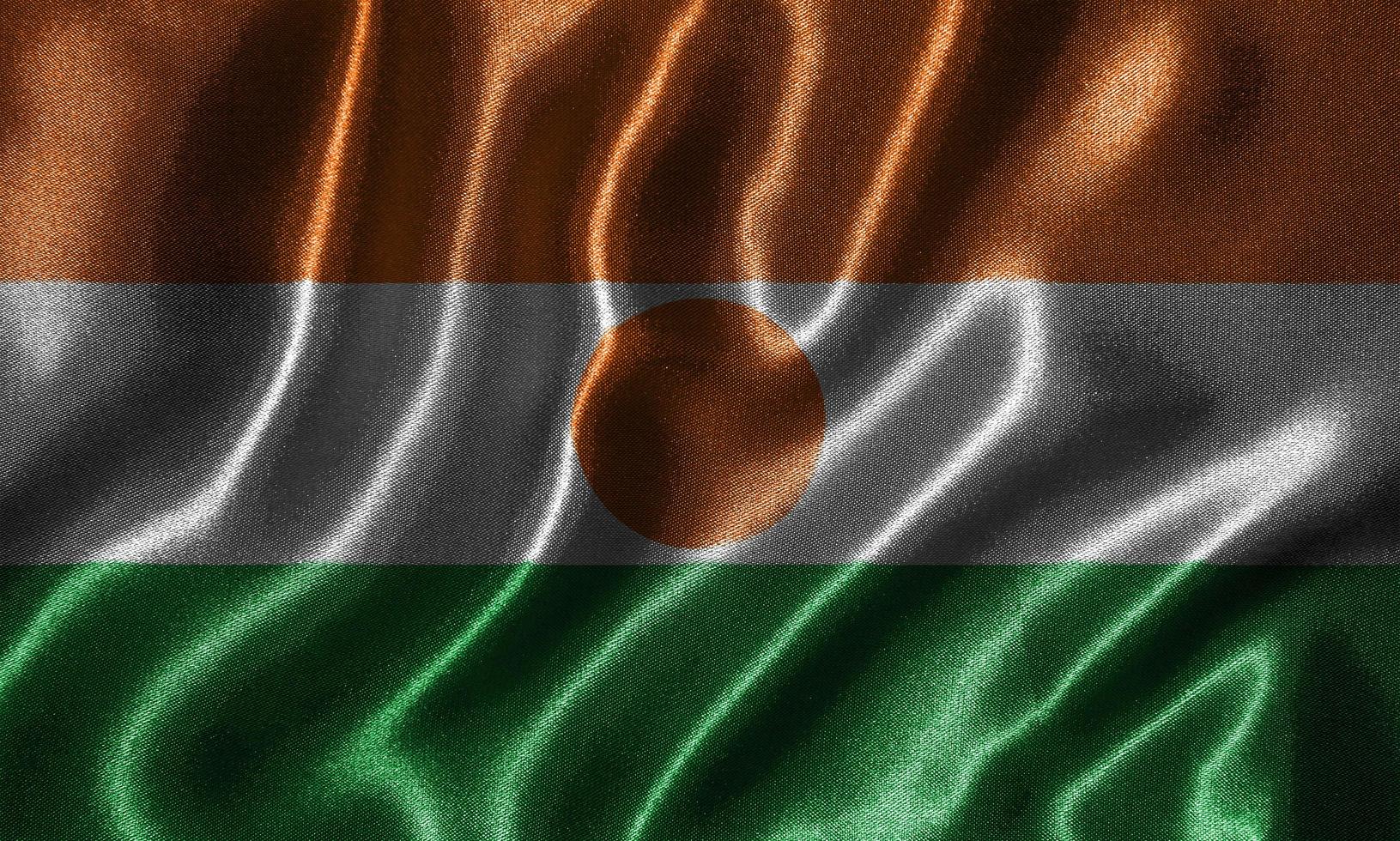 Wallpaper by Niger flag and waving flag by fabric. photo