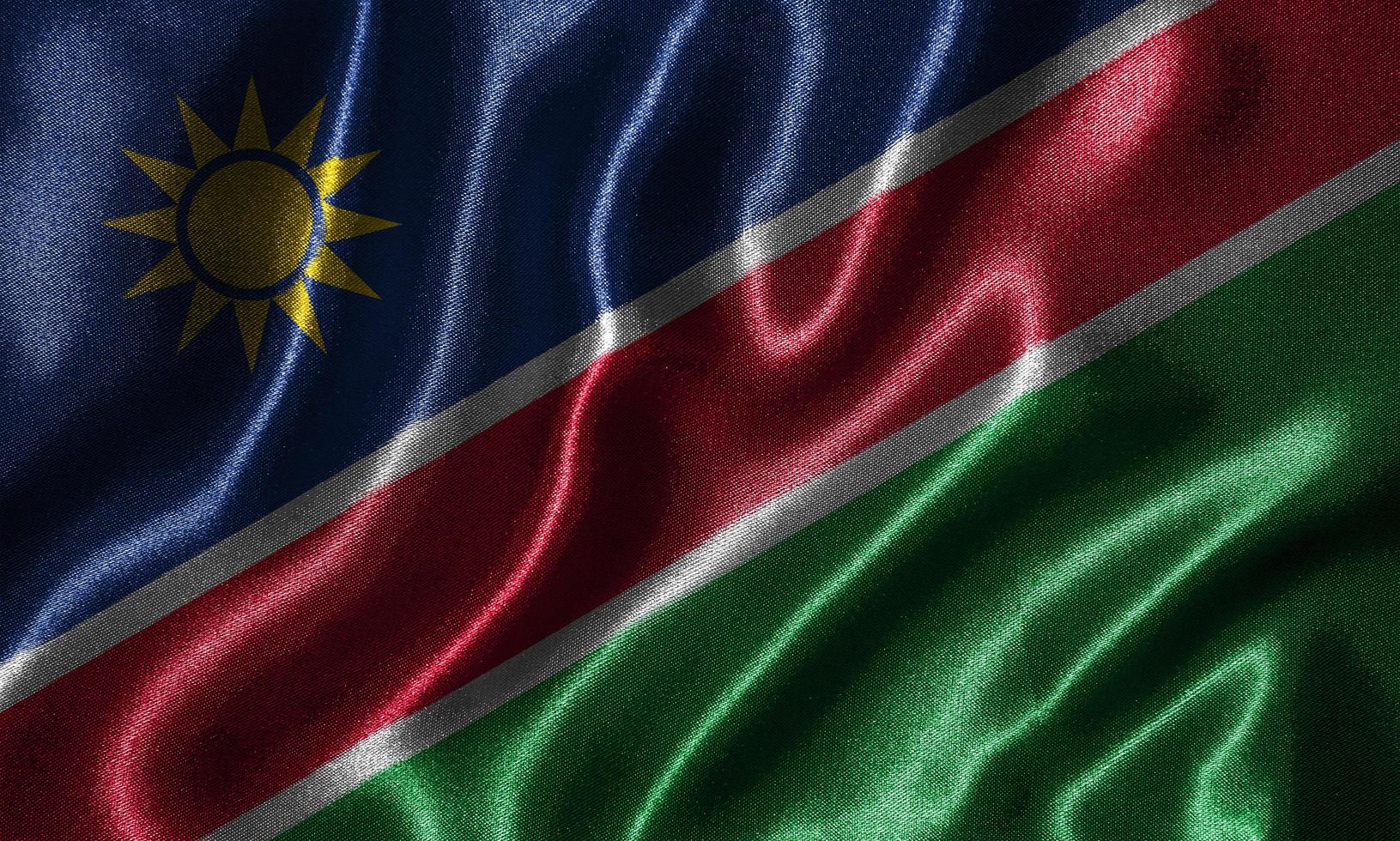 Wallpaper by Namibia flag and waving flag by fabric. photo