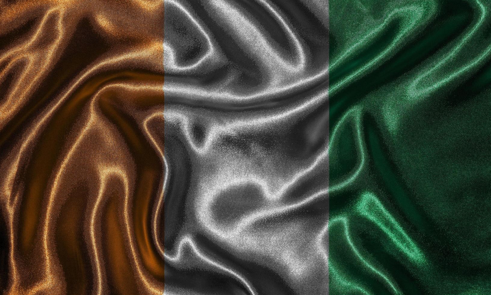 Wallpaper by Ivory Coast flag and waving flag by fabric. photo