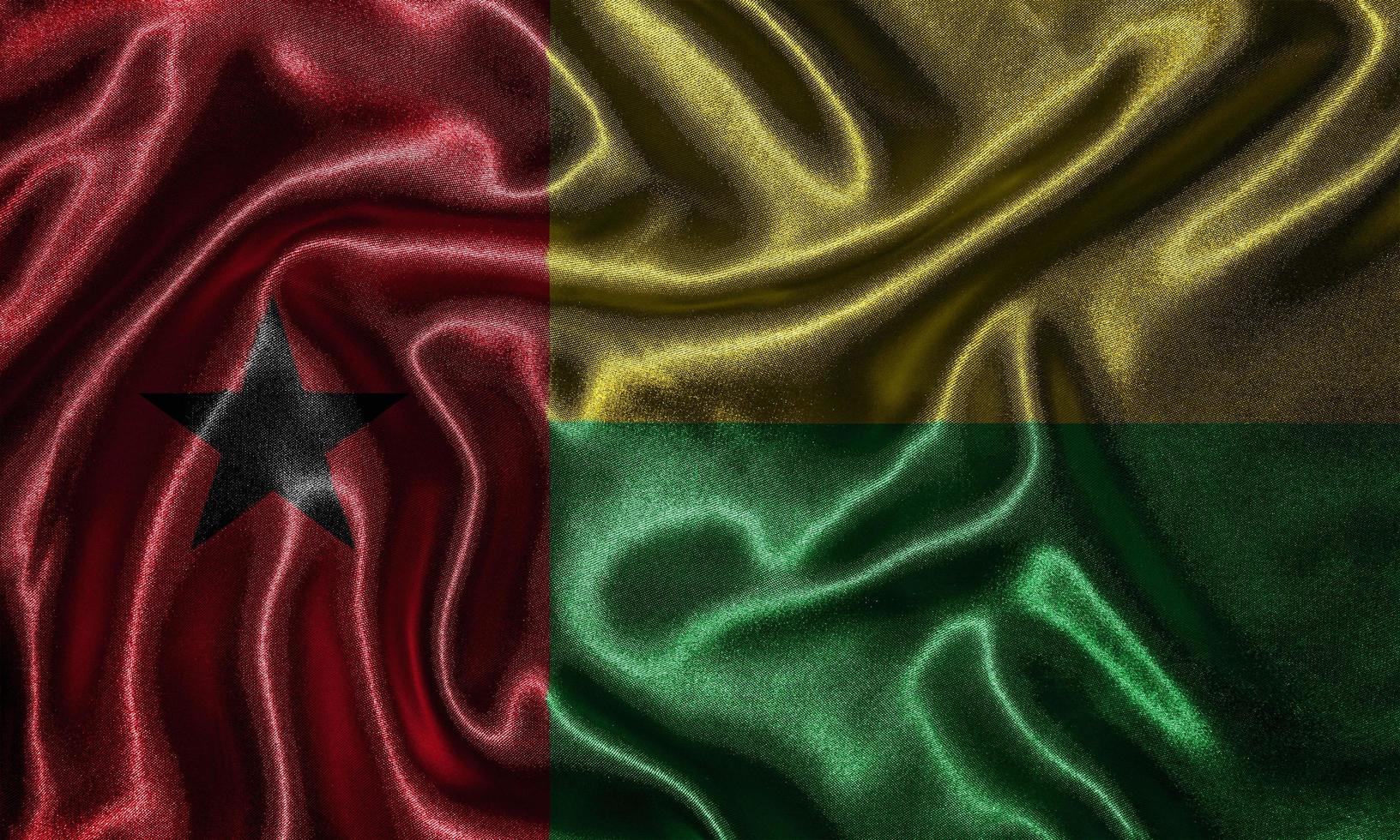Wallpaper by Guinea-Bissau flag and waving flag by fabric. photo