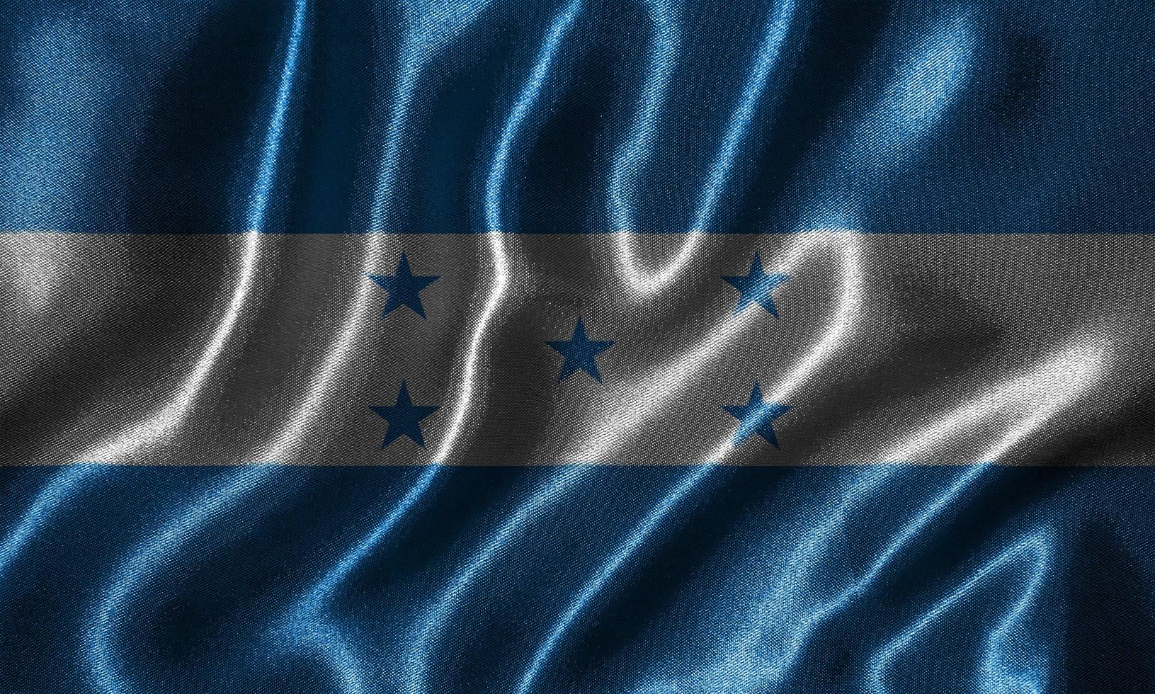 papel tapiz de la bandera de honduras y bandera ondeando por tela. foto