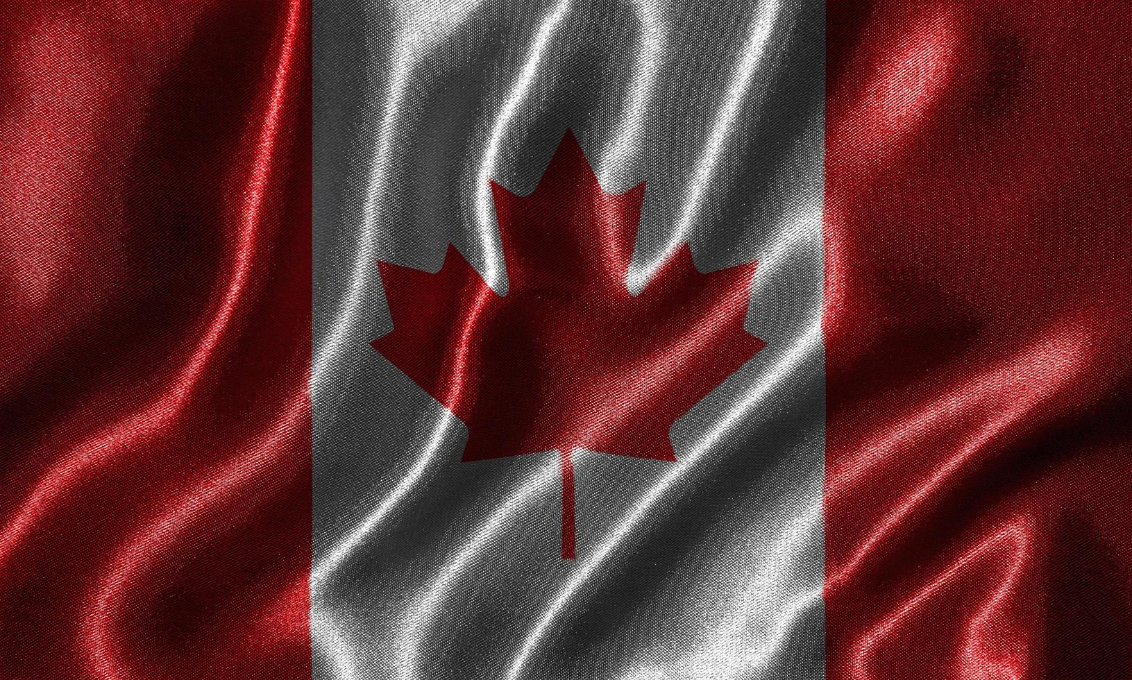 Wallpaper by Canada flag and waving flag by fabric. photo