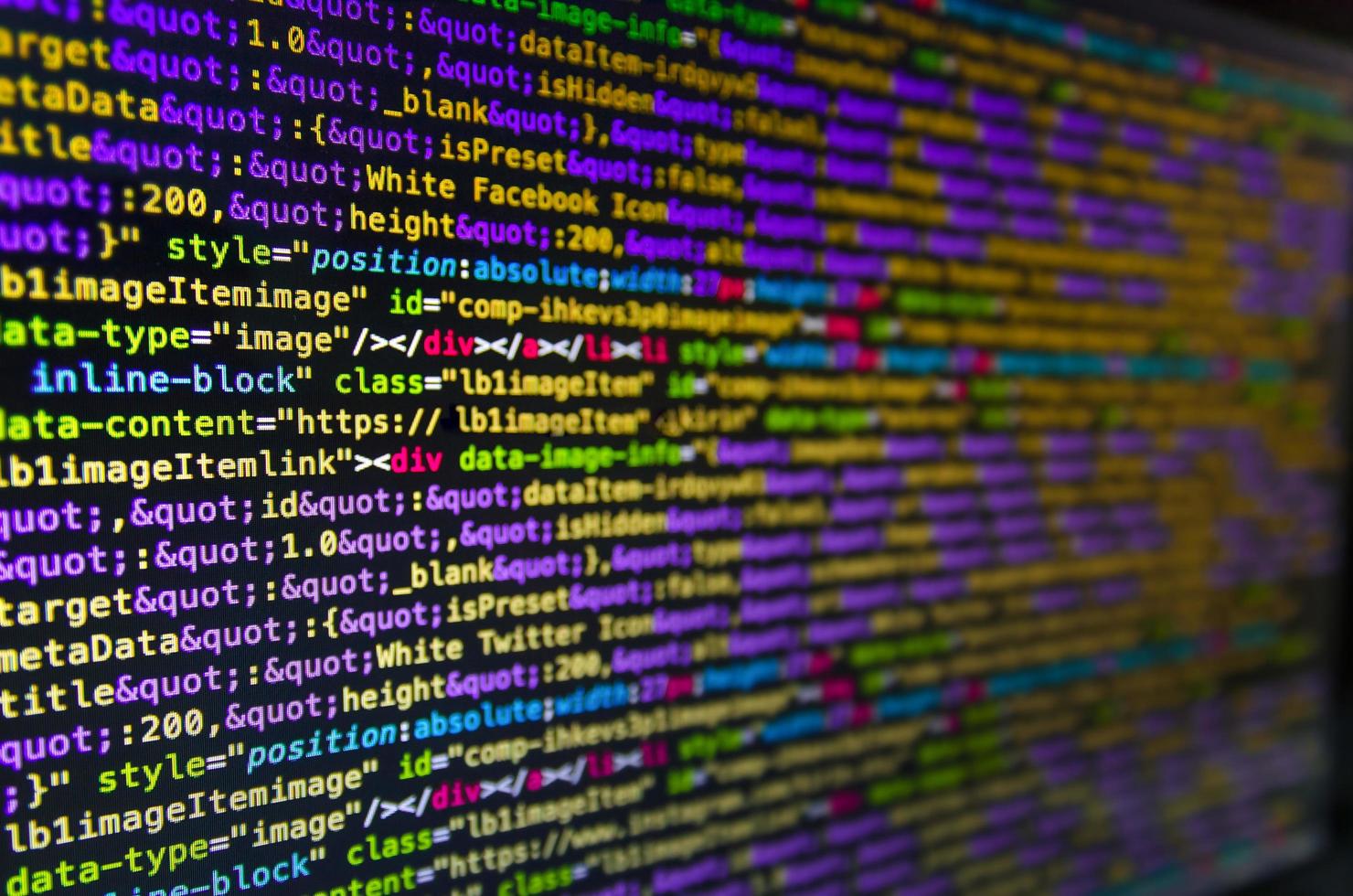 Desktop source code and Wallpaper by Computer language with coding and  programming. Stock Photo