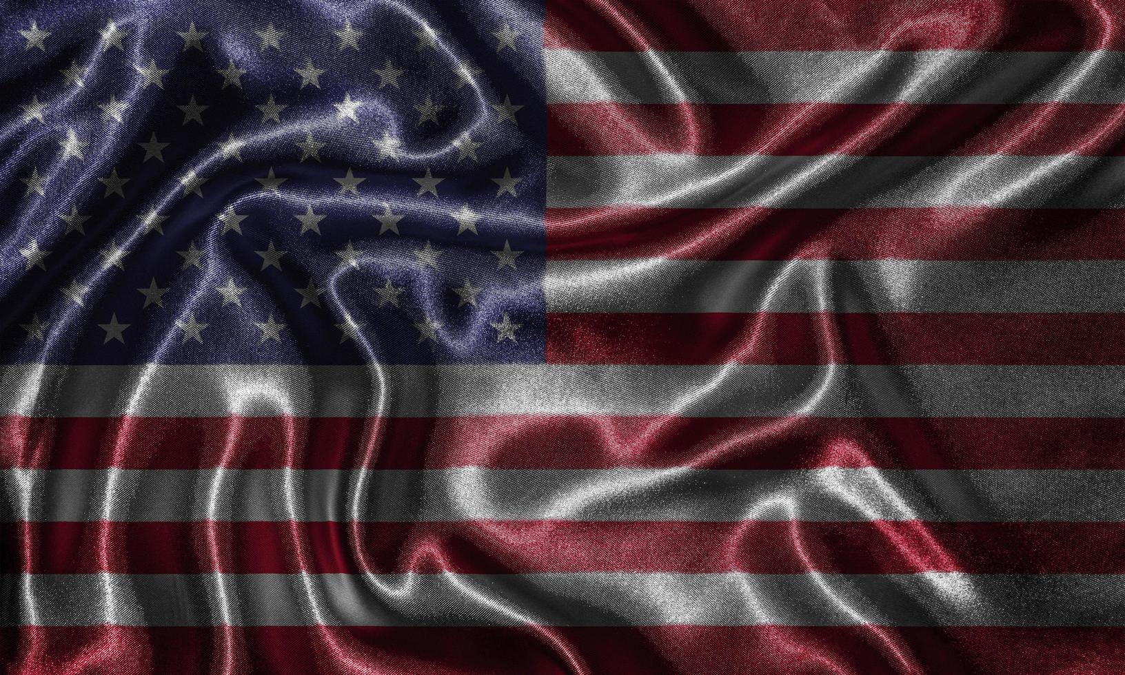 papel tapiz de la bandera de los Estados Unidos y bandera ondeante de la tela. foto