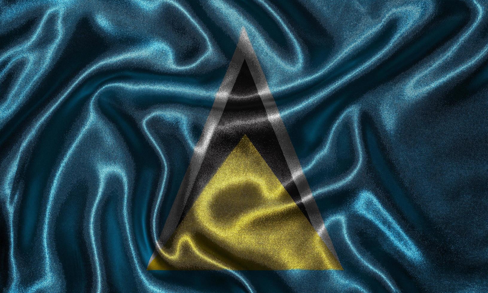 Wallpaper by Saint Lucia flag and waving flag by fabric. photo