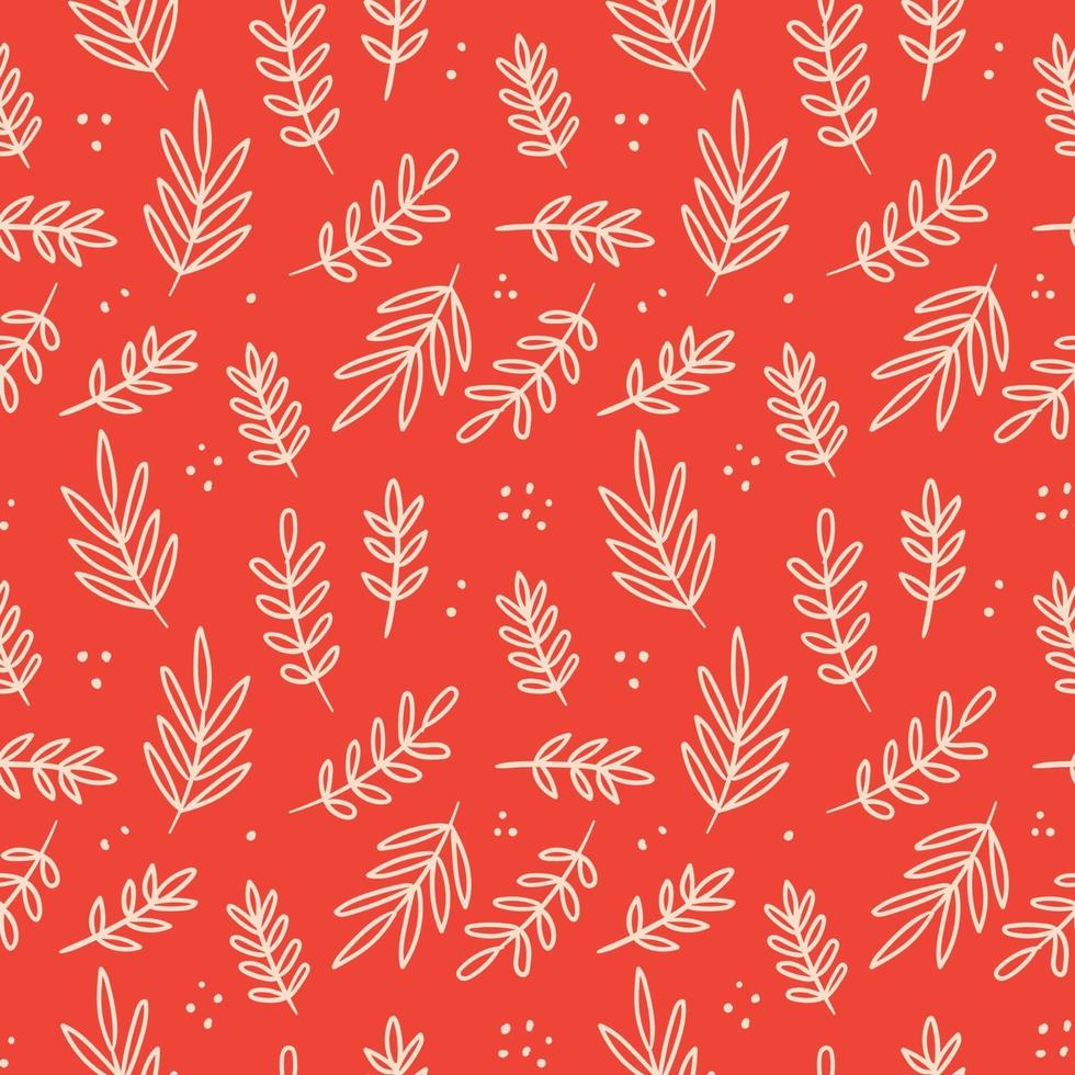 Red background with branches vector