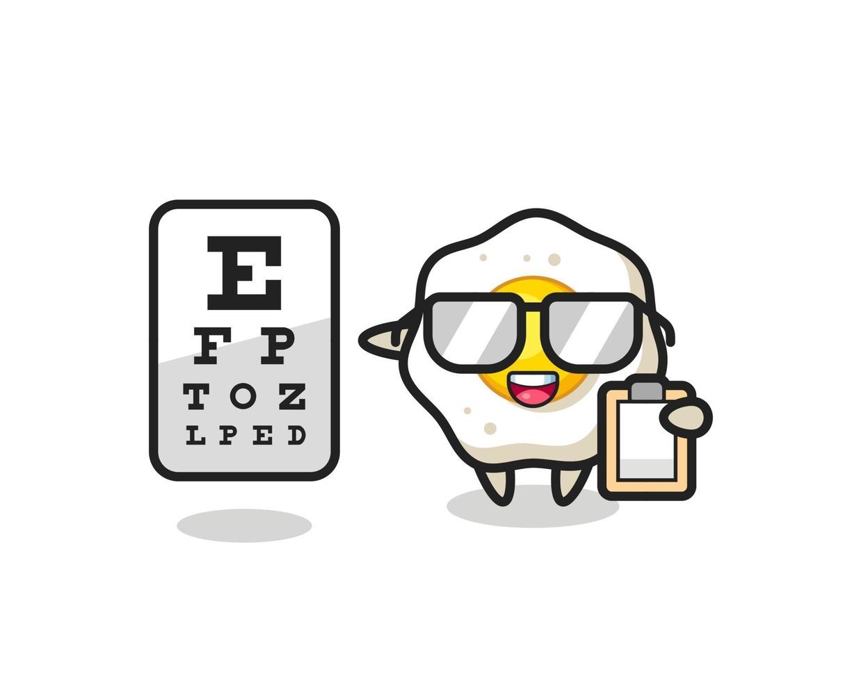 Illustration of fried egg mascot as an ophthalmologist vector