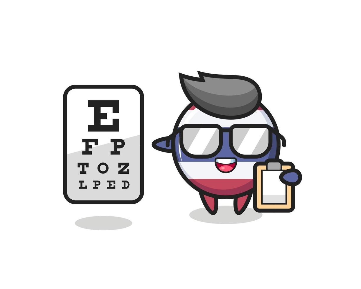 Illustration of thailand flag badge mascot as an ophthalmologist vector