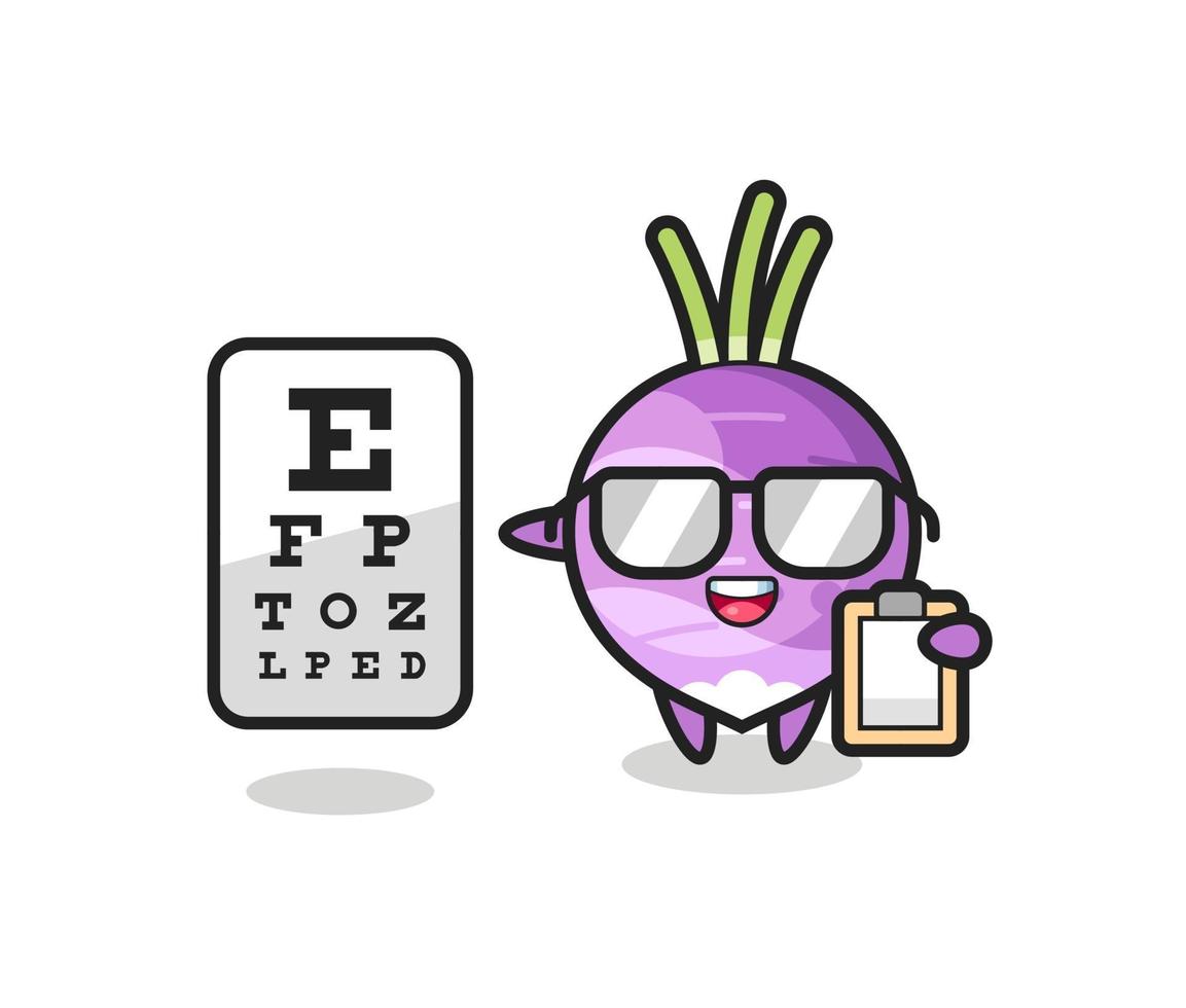 Illustration of turnip mascot as an ophthalmologist vector
