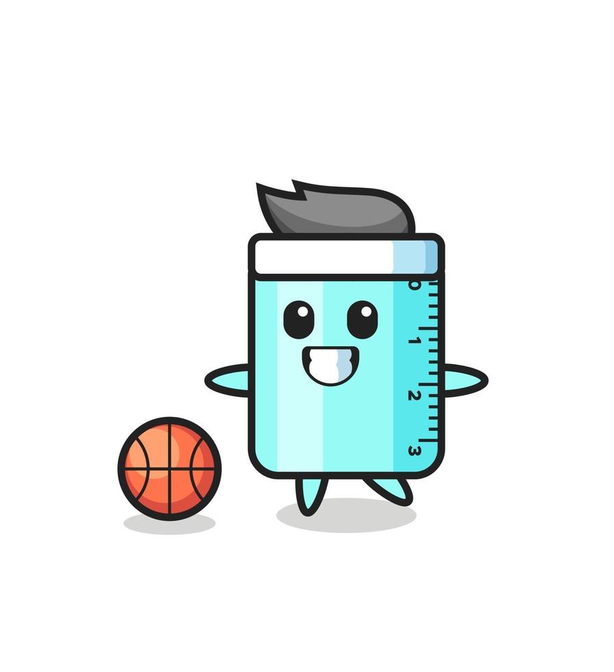 Illustration of ruller cartoon is playing basketball 3335555 Vector Art at  Vecteezy