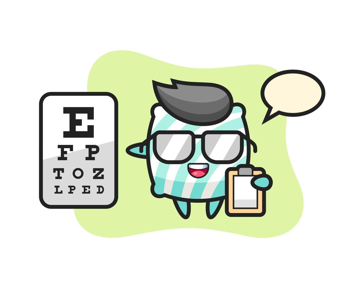 Illustration of pillow mascot as an ophthalmologist vector