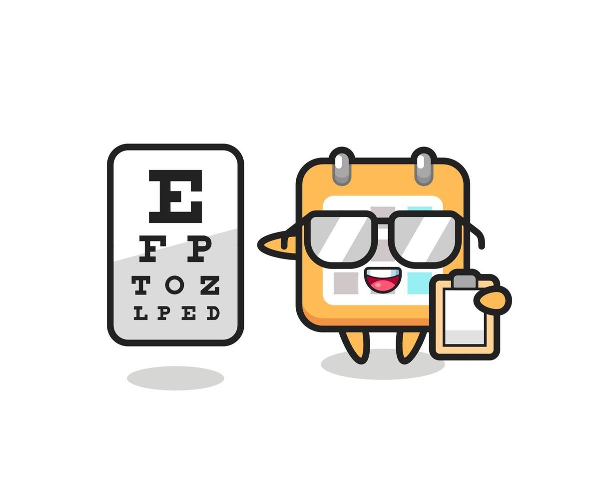 Illustration of calendar mascot as an ophthalmologist vector