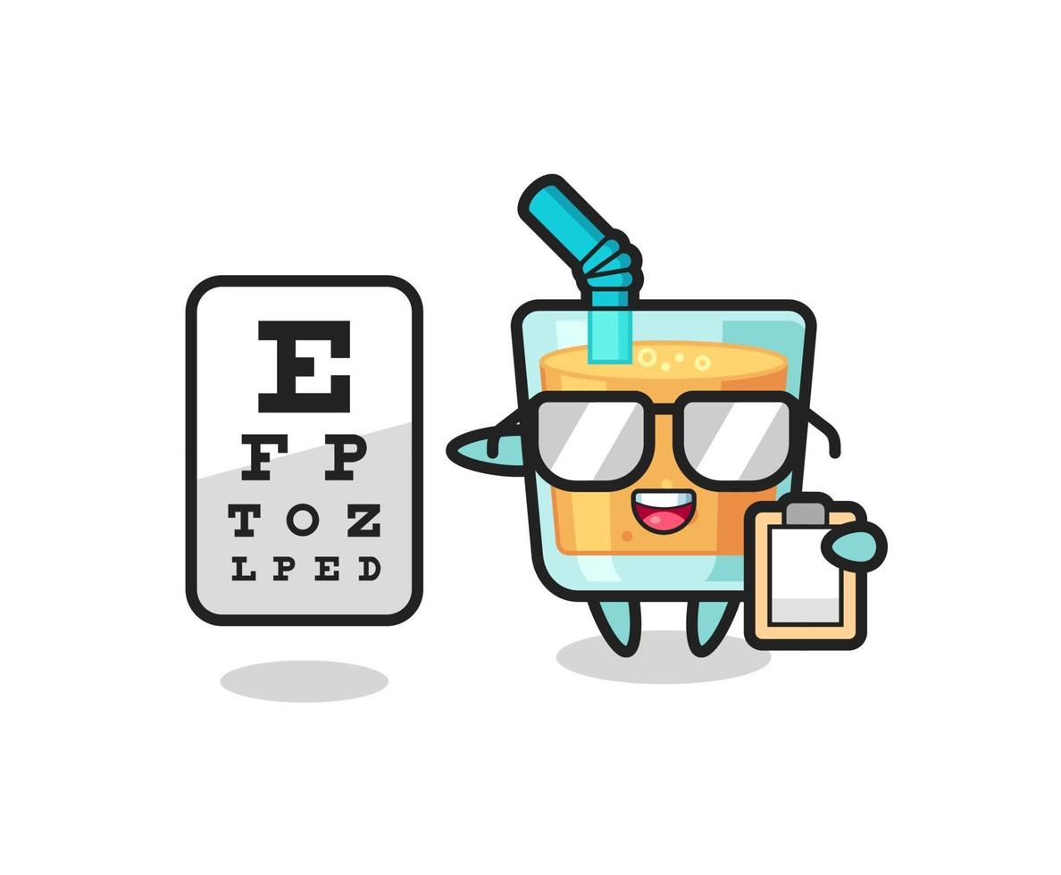 Illustration of orange juice mascot as an ophthalmologist vector