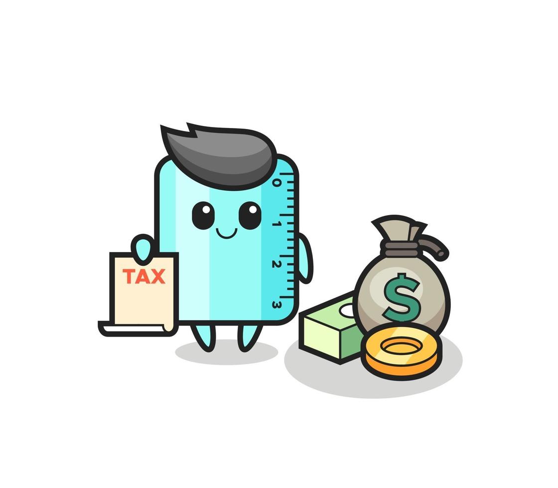 Character cartoon of ruler as a accountant vector