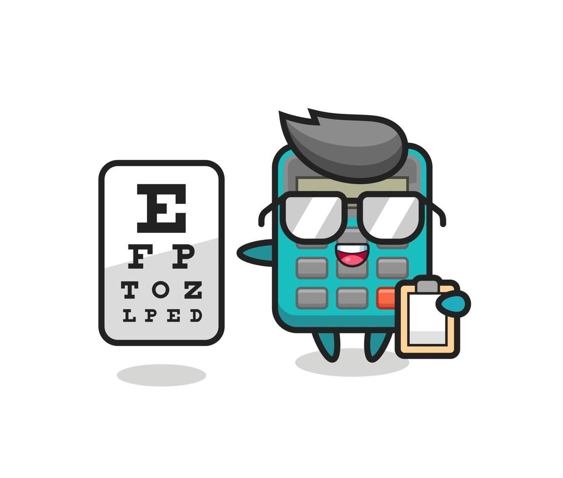Illustration of calculator mascot as an ophthalmologist vector