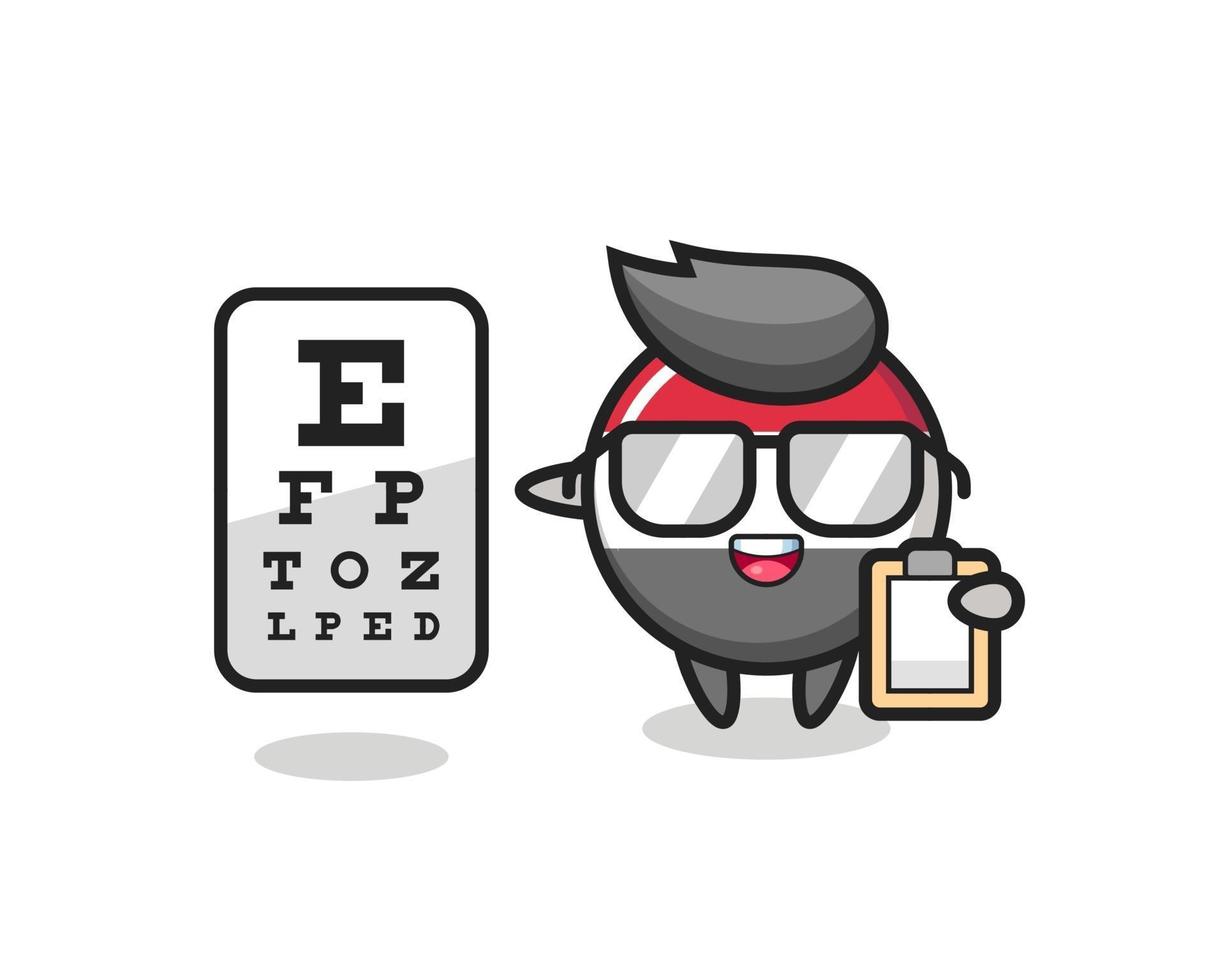 Illustration of yemen flag badge mascot as an ophthalmologist vector