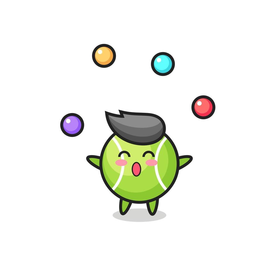 tennis ball circus cartoon juggling a ball vector