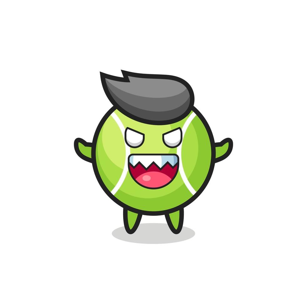 illustration of evil tennis ball mascot character vector