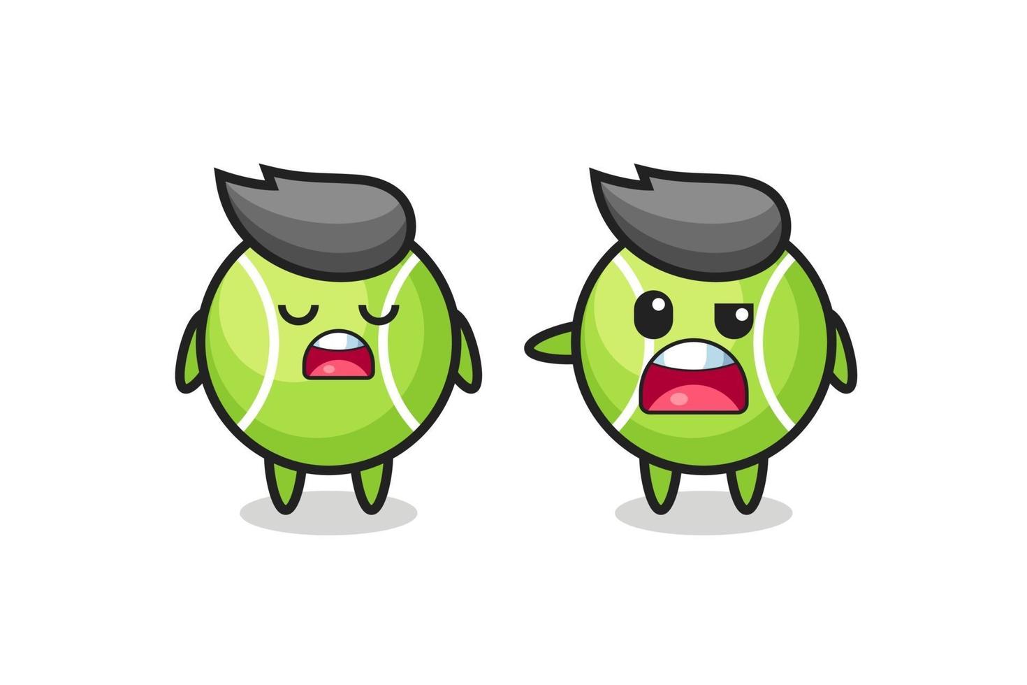 illustration of the argue between two cute tennis ball characters vector