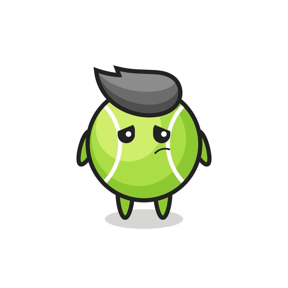 the lazy gesture of tennis ball cartoon character vector