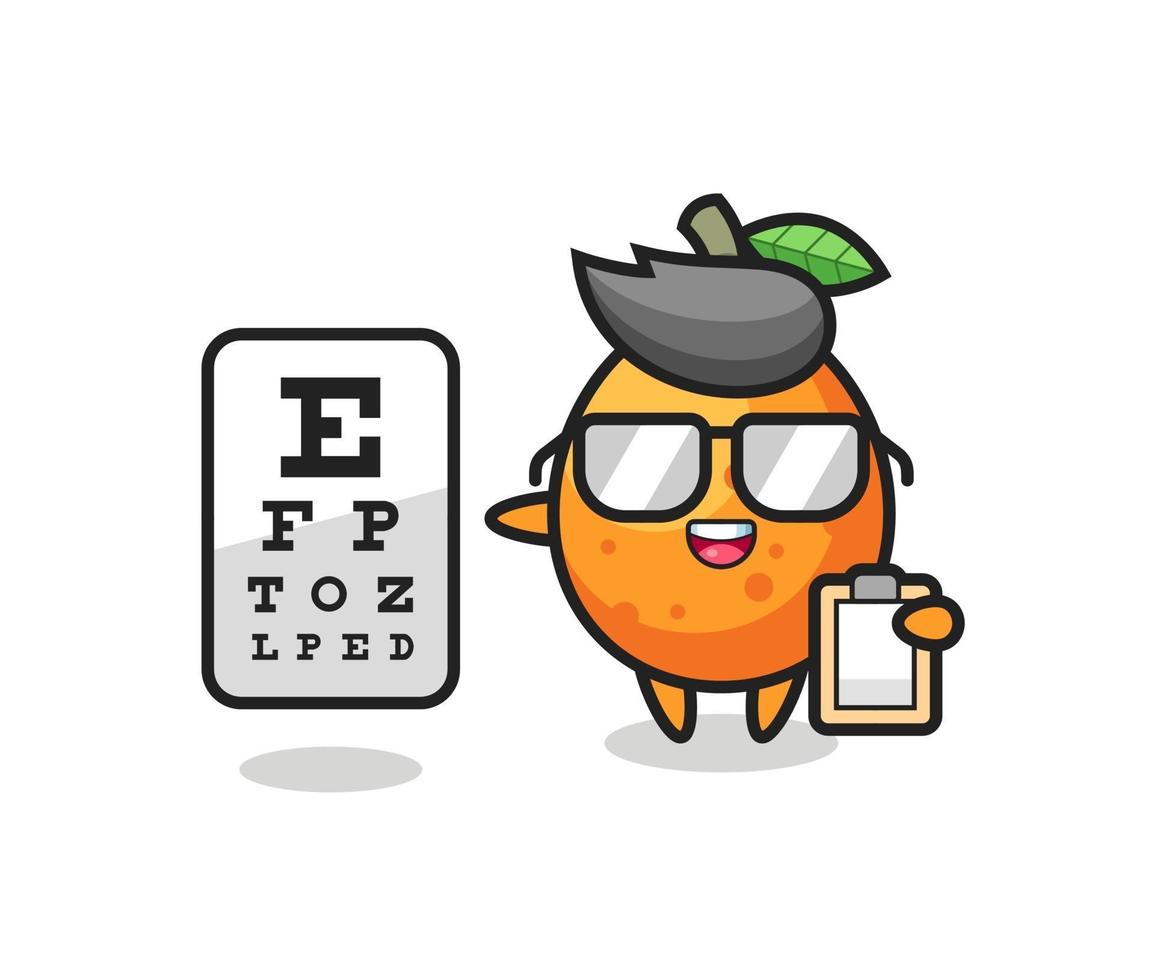 Illustration of kumquat mascot as an ophthalmologist vector