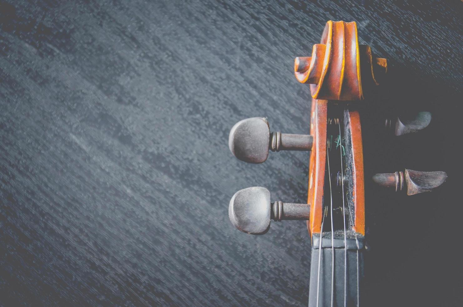 The violin on table, Classic musical instrument used in the orchestra. photo