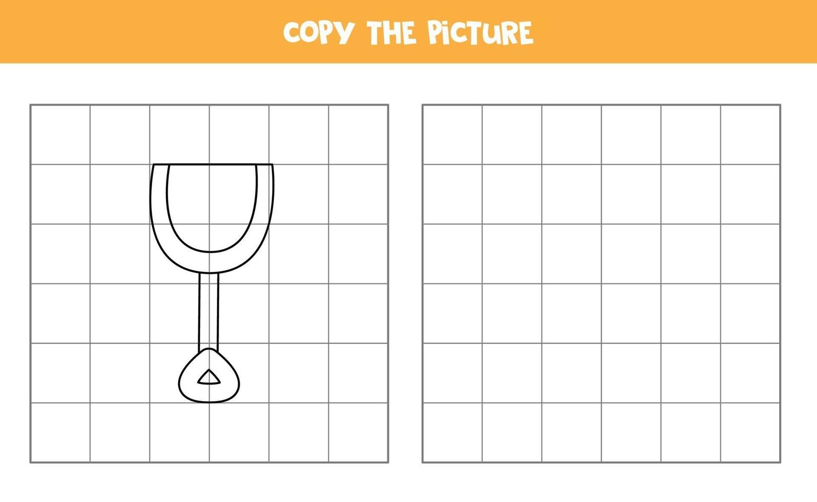 Copy the picture of shovel. Logical game for kids. vector