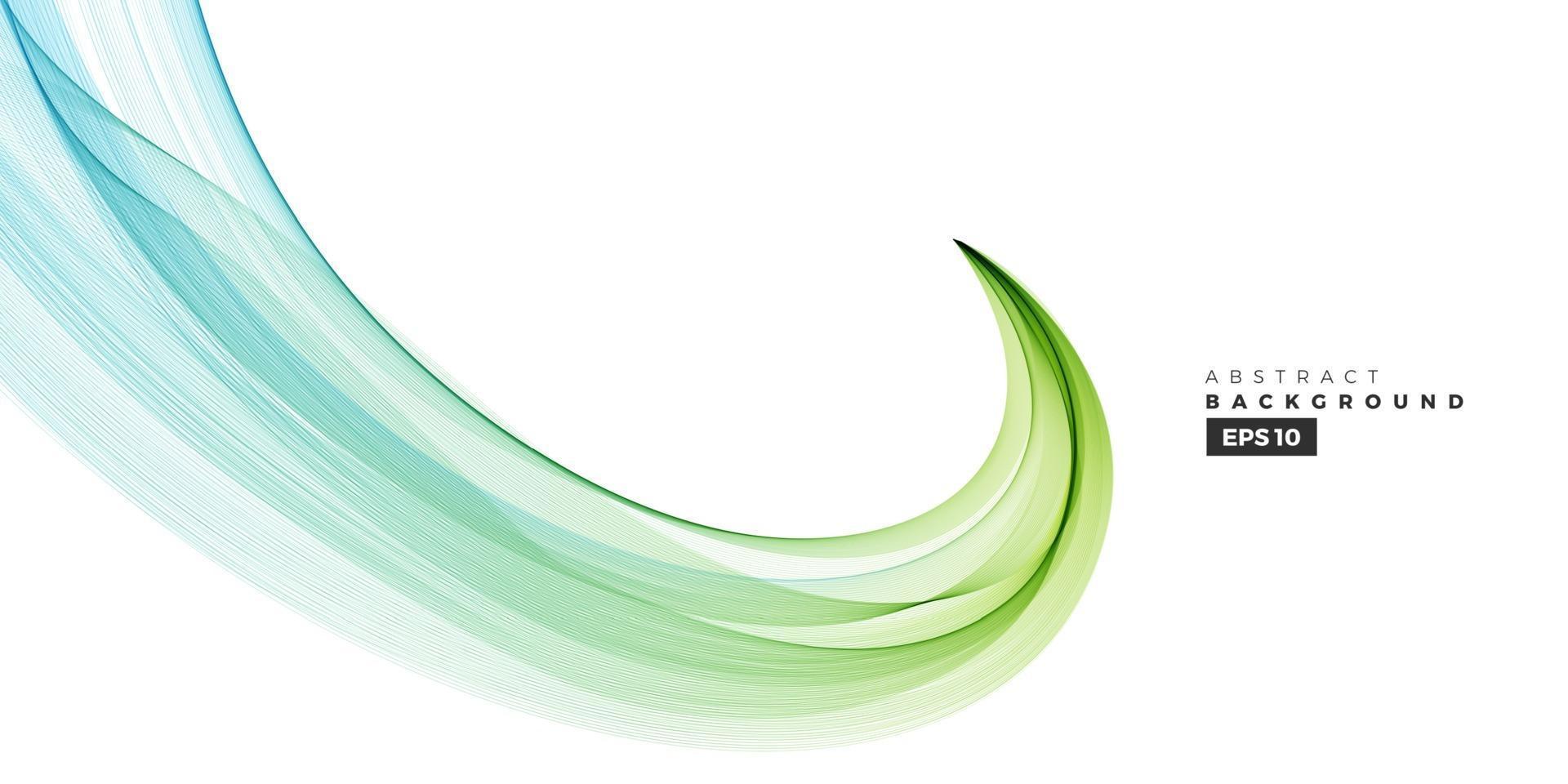 Abstract green line wave vector background.