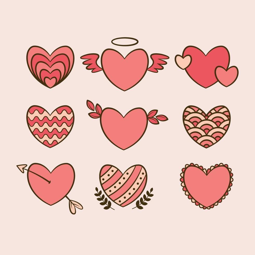 colección de iconos de corazón vector