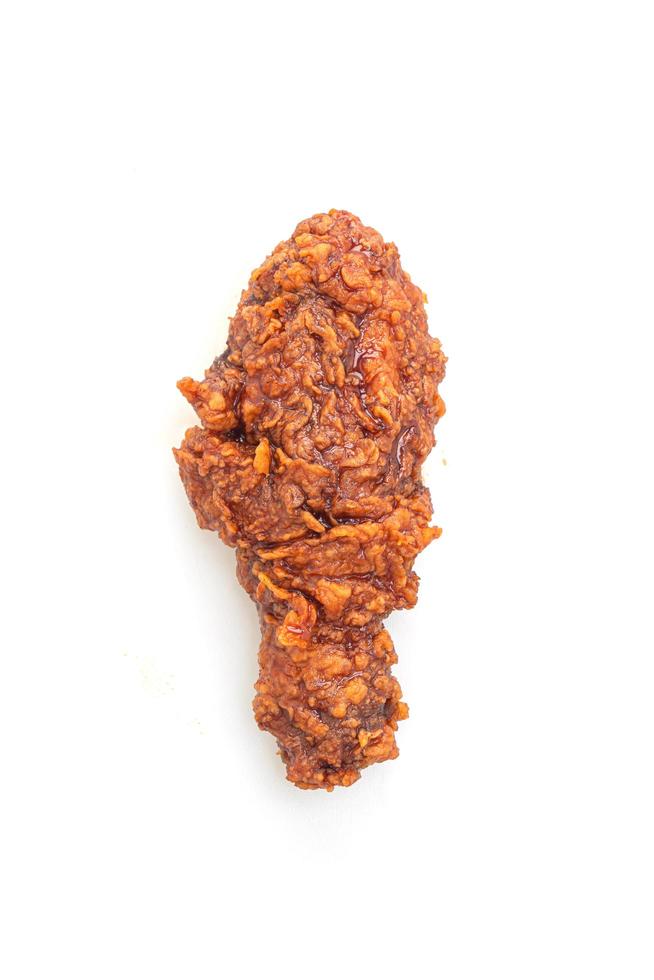 Fried chicken on white background photo