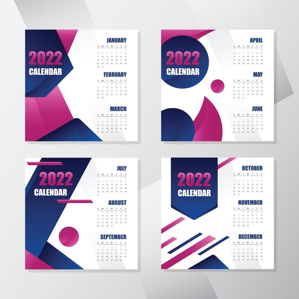 Modern 2022 Calendar Template vector