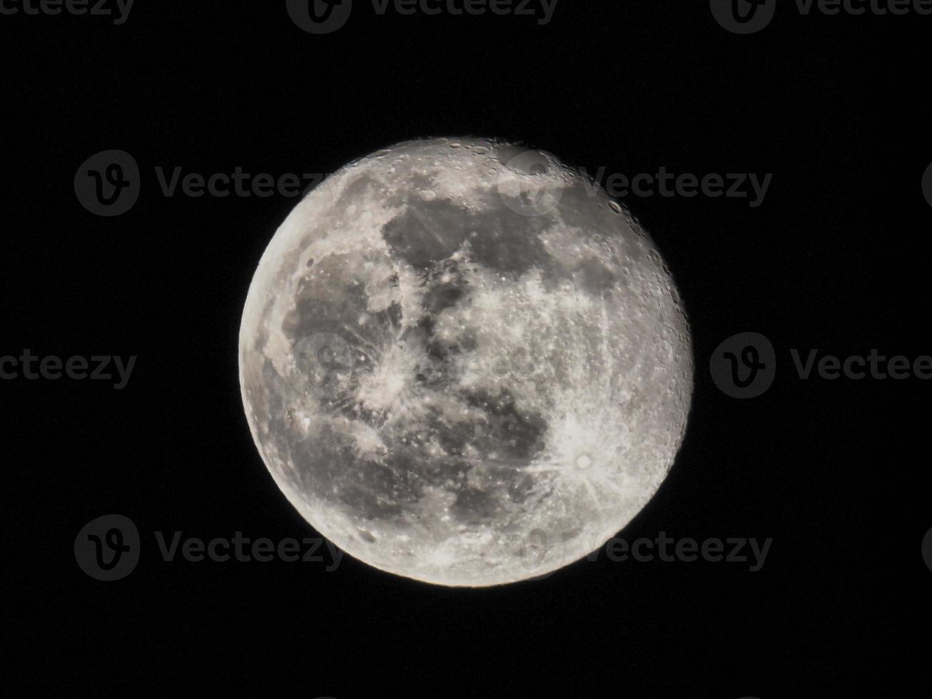 Full moon at night, HDR telescope image photo