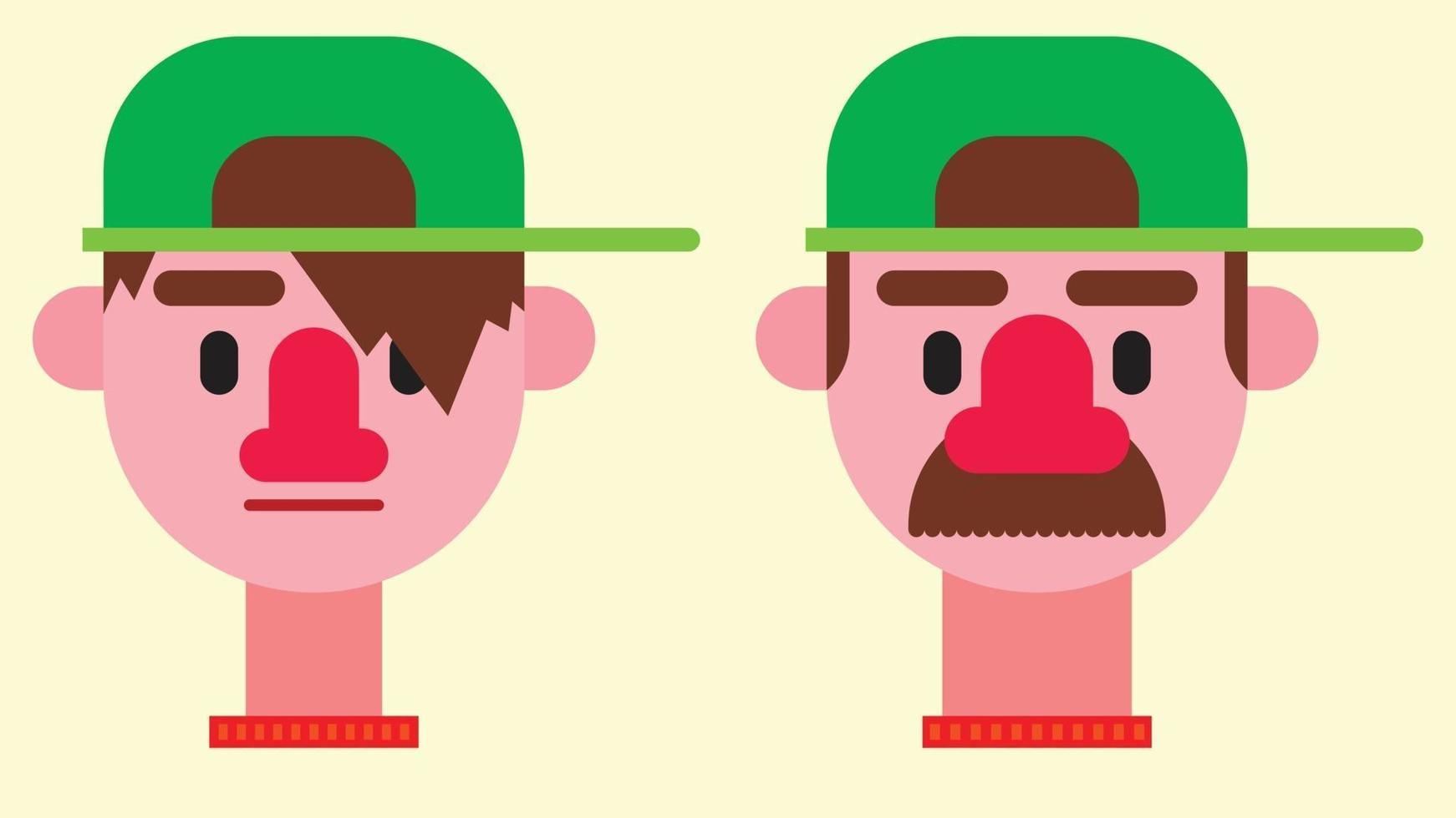 Father and son character head icon. vector